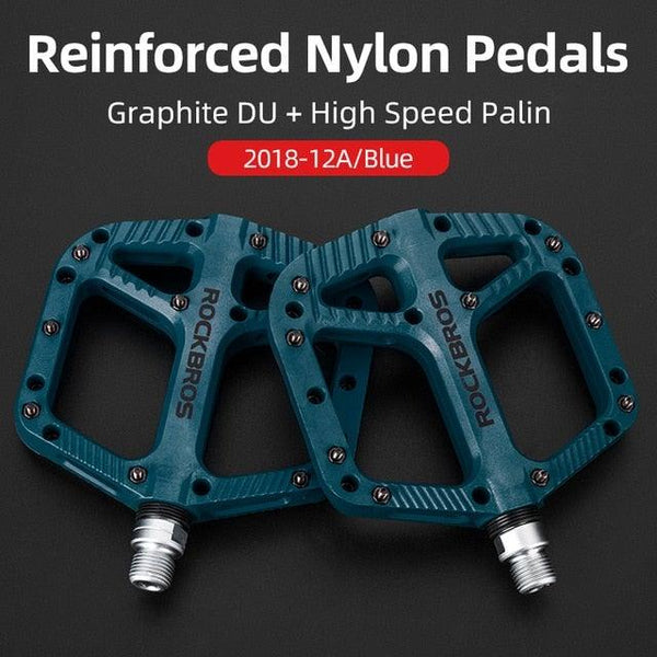 Ultralight Seal Bearings Bicycle Bike Pedals Cycling Nylon Road Pedals Flat Platform Bicycle Parts Accessories Pedals Mountain Bike Pedals Lightweight Nylon Fiber Bicycle Platform Pedals For Mountain Bike
