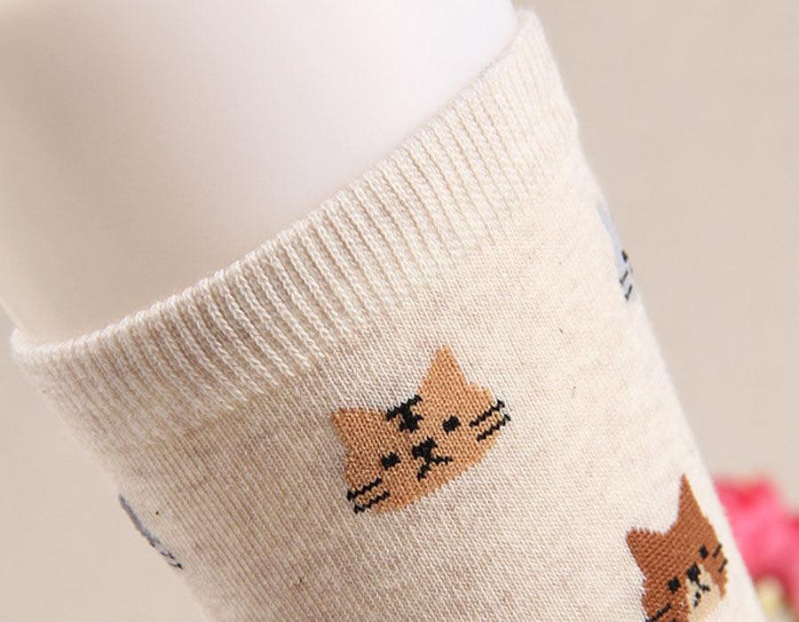 Autumn New Sock Animal Cartoon Cat Lovely Socks Combed Out Of Cotton Fashion Cute Short Socks Cat Print Stylish Color Cute Casual Socks For Men And Women