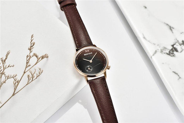 New Red Women Fashion Watch Quartz Luxury Leather Strap Analog Waterproof And Scratch Resistant Watches Excellent Gift For Women