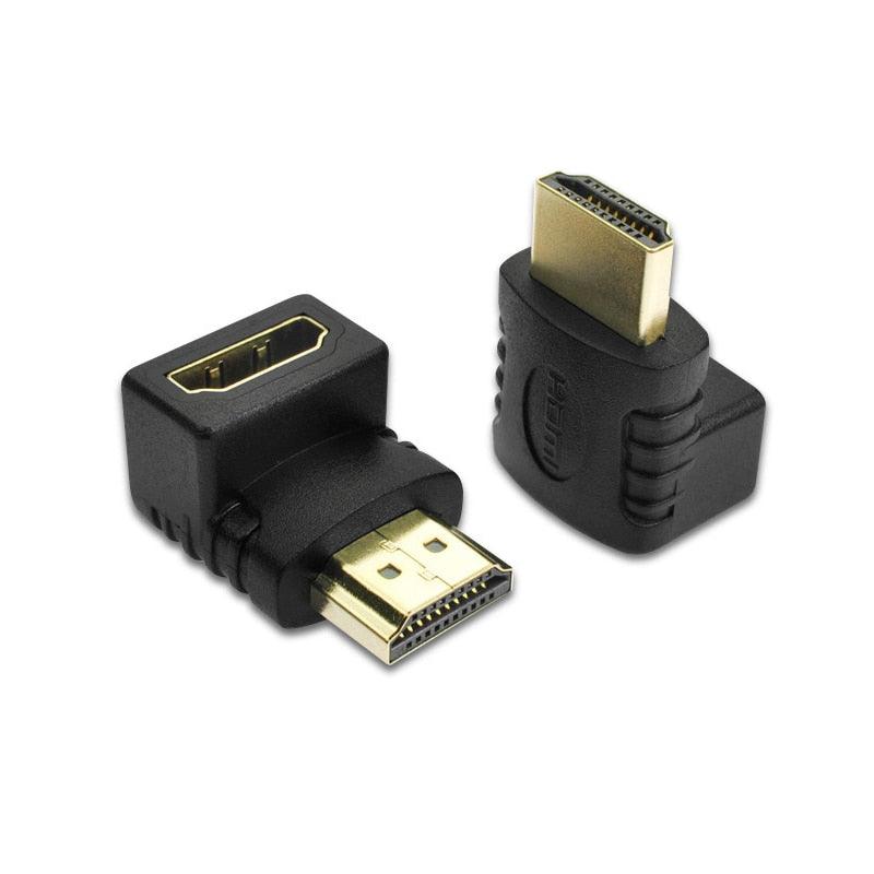HDMI Compatible 90 Degree Right Angle Adapter HDMI 270 Degree HDMI Gold Plated HDMI 2.0 Male To Female Adapter Connector HDMI Cable Extender 3D 4K Supported