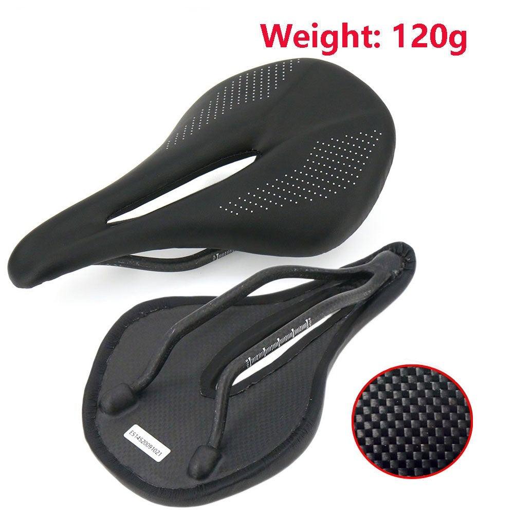Full Carbon Saddle Road Bike Super Light Leather Carbon Bicycle Seat Optimized For Men Flexible And Comfortable Sit Bone Support Shock Absorbing Road Bike Saddle