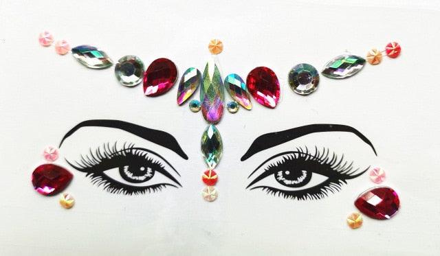 3D Makeup Tattoo Face Gems Glitter Face Jewels Crystal Stickers Face Glitter for Festival Carnival Party