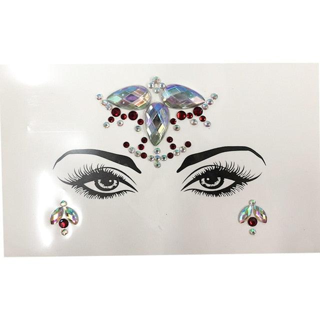 3D Makeup Tattoo Face Gems Glitter Face Jewels Crystal Stickers Face Glitter for Festival Carnival Party