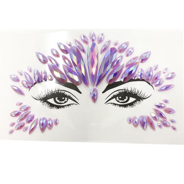 3D Makeup Tattoo Face Gems Glitter Face Jewels Crystal Stickers Face Glitter for Festival Carnival Party