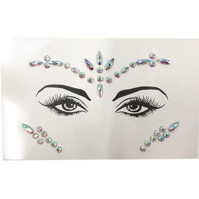 3D Makeup Tattoo Face Gems Glitter Face Jewels Crystal Stickers Face Glitter for Festival Carnival Party