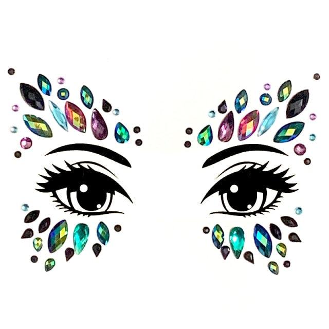 23 Sets Glitter Face Jewels Sticker Temporary Party Face Makeup Tattoo Face Gems Glitter Face Jewels Crystal Stickers For Womens
