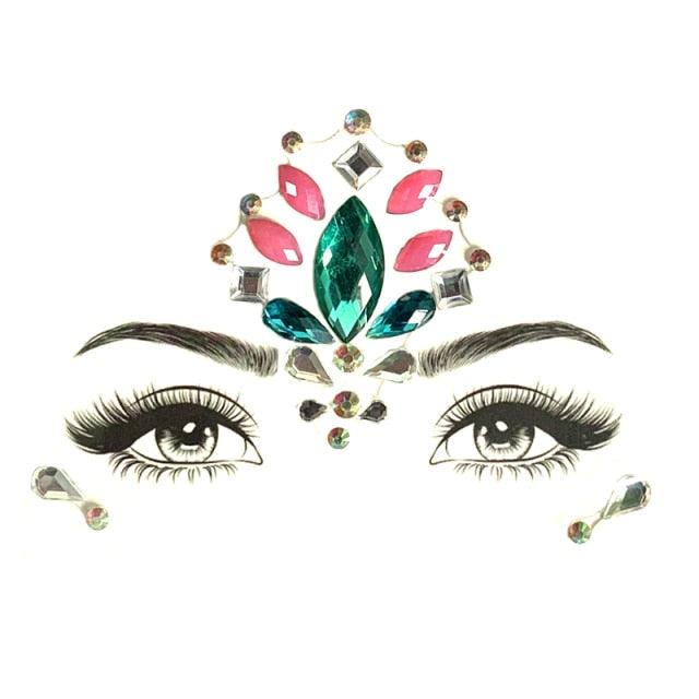 23 Sets Glitter Face Jewels Sticker Temporary Party Face Makeup Tattoo Face Gems Glitter Face Jewels Crystal Stickers For Womens