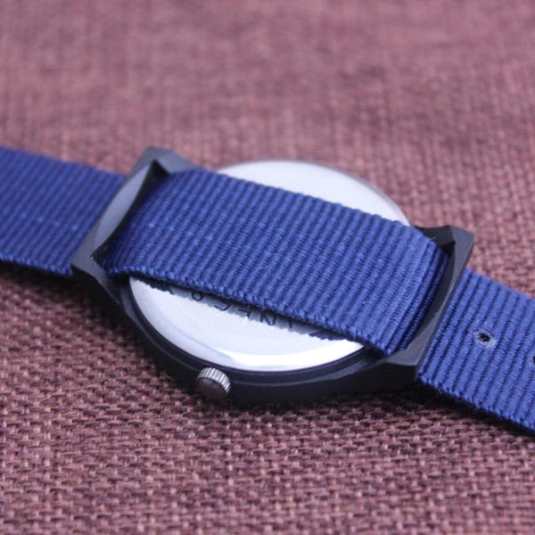 Unisex Fashion Nylon Fabric Kids Children Watch Sport Thin Students Canvas Quartz Dress Wristwatch Military Time Watch  Field Outdoor Sport Mens Wristwatch With Slip-Thru Nylon Band