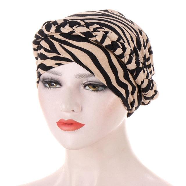 Fashion Soft Cotton Print Braid Turban Lightweight Muslim Turbans Head For Women Women's Hijabs Caps Hat Lightweight Inner Hijab Caps Elegant Arab Wrap Head Scarves Turban Scarf For Women