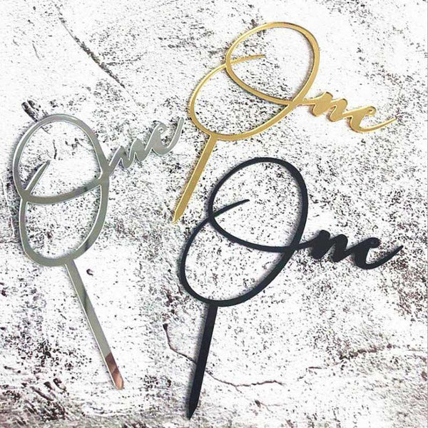 Acrylic One Cake Topper Top Cake One Cake Topper Birthday Cake Topper Double Sided For Anniversaries And Parties  Birthday Party Cupcake Toppers Flags Wedding Baby Shower Supplies Lovely Baking Dessert Decorations