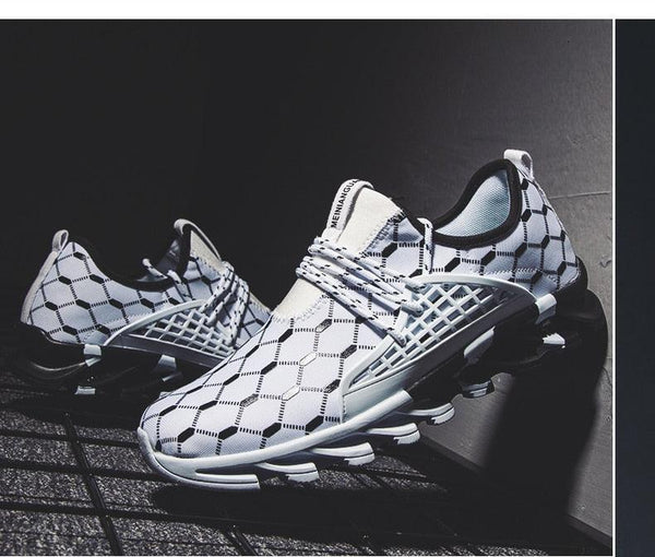 Mens Lightweight Breathable White Sneakers Casual Spring New Fashion Comfortable Walking  Slip-On Sneakers Breathable Fashion Athletic Gym Casual Tennis Sneakers Modern Design Shoes