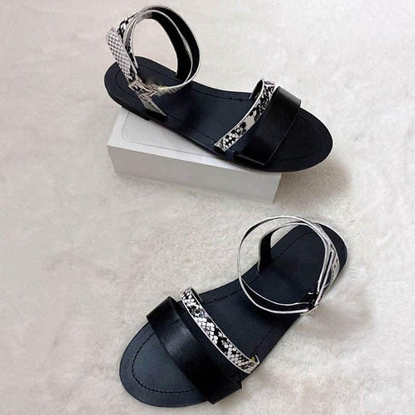 Women Sandals Summer Hollow Out Shoes Open Toe Beach Flats Ladies Footwear Strappy Flat Sandals Adjustable Casual Sandal With Open Toe Slingback Elegant Sandals