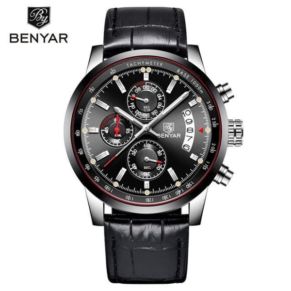 Stylish Wrist Watch For Men Genuine Leather Strap Watch Perfect Quartz Movement And Scratch Resistant Analog Chronograph Business Watches