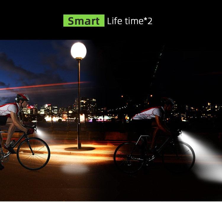 4000mAh Bicycle Front Light Set USB Rechargeable Smart Headlight With Horn 800 Lumen LED Bicycle Light Set USB Rechargeable Super Bright  Bike Headlight