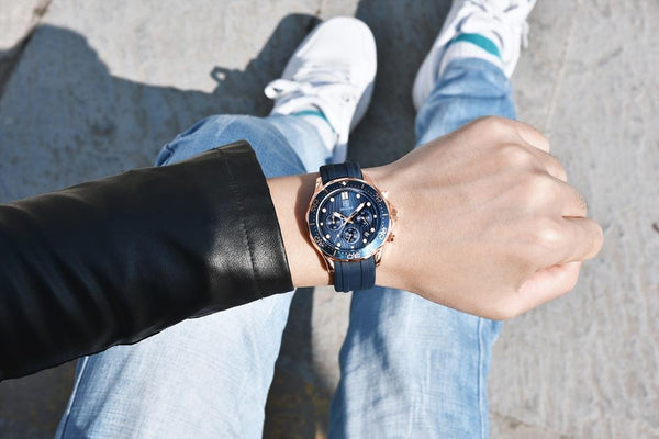 Black Multifunctional Sport Men Watches Luxury Quartz Watches Fashion Chronograph Stylish Elegant Comfortable Watch For Men