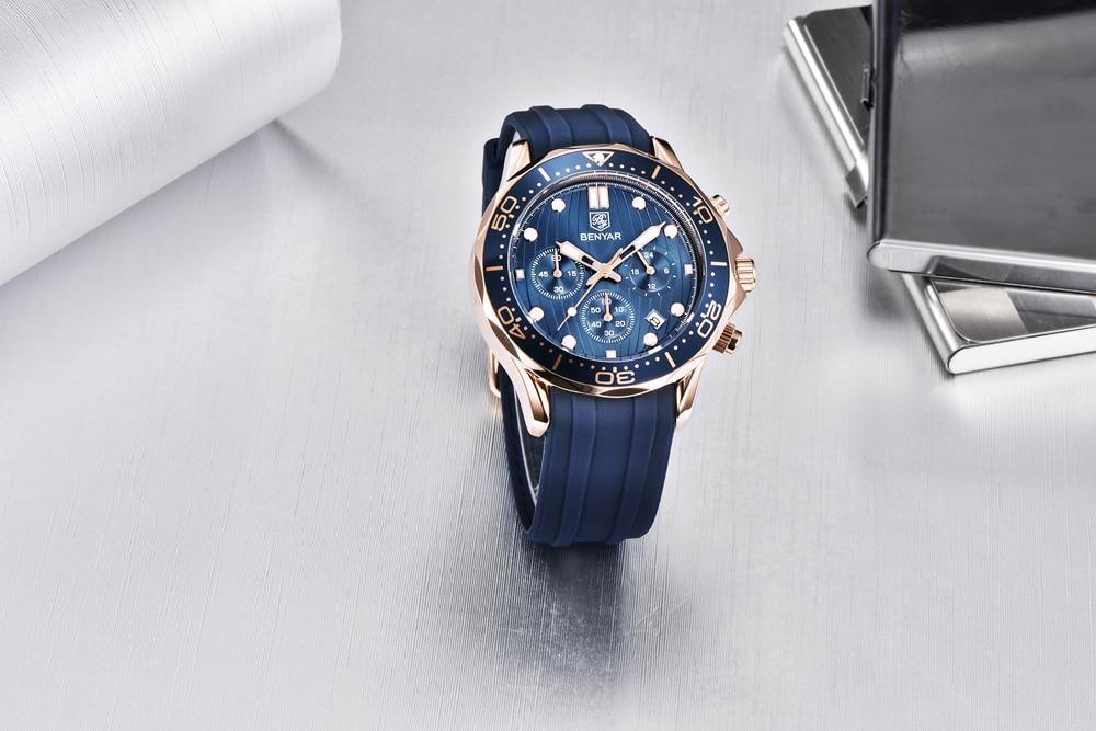 Black Multifunctional Sport Men Watches Luxury Quartz Watches Fashion Chronograph Stylish Elegant Comfortable Watch For Men