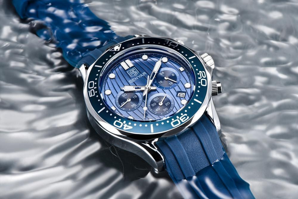 Black Multifunctional Sport Men Watches Luxury Quartz Watches Fashion Chronograph Stylish Elegant Comfortable Watch For Men