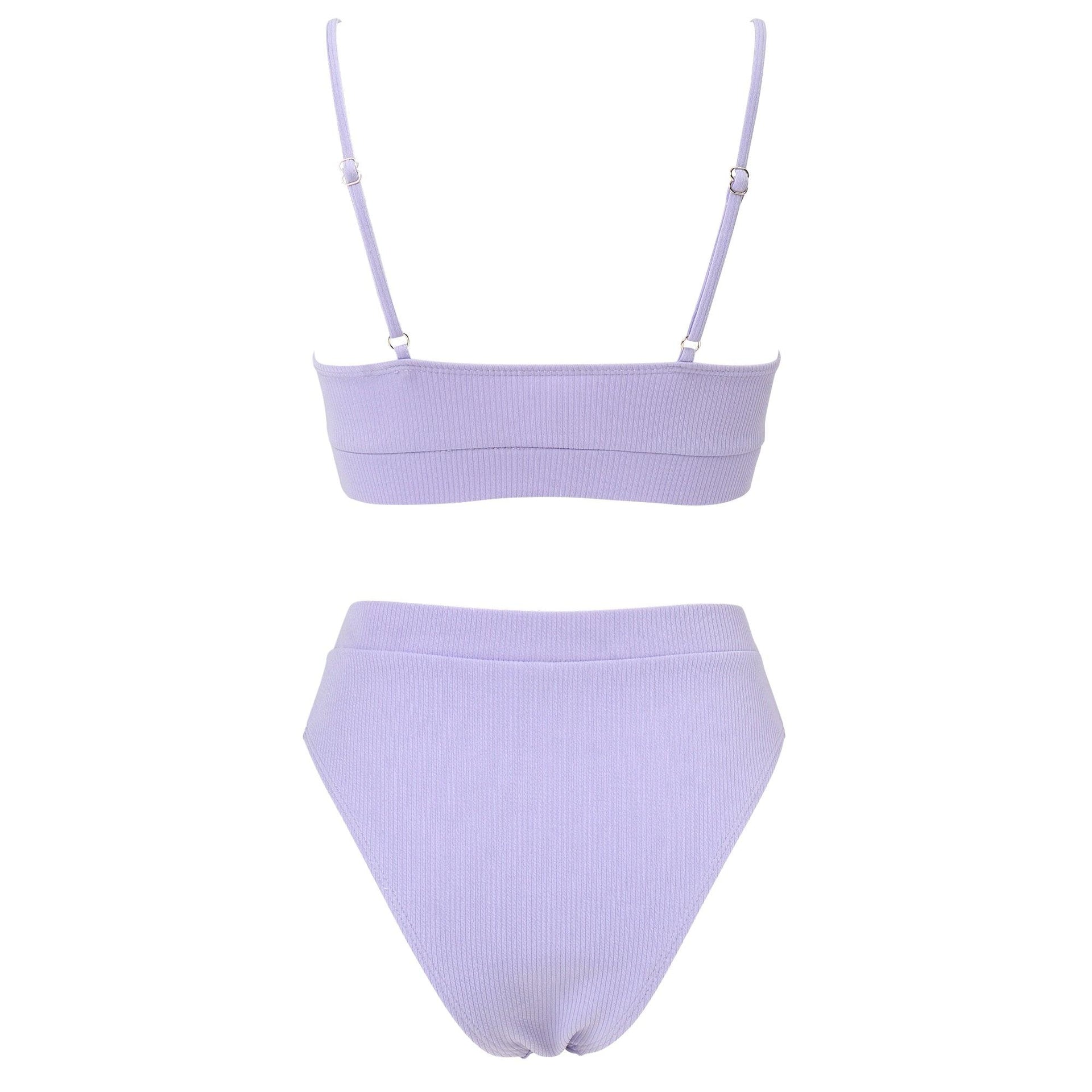 Swimwear Women Ribbed Bathing Suit Female Push Up Bikini Set Women's Bathing Suit Lace up Bikini Ribbed Two Piece Swimsuit Beachwear High Waist Bikini Women's Swimsuit