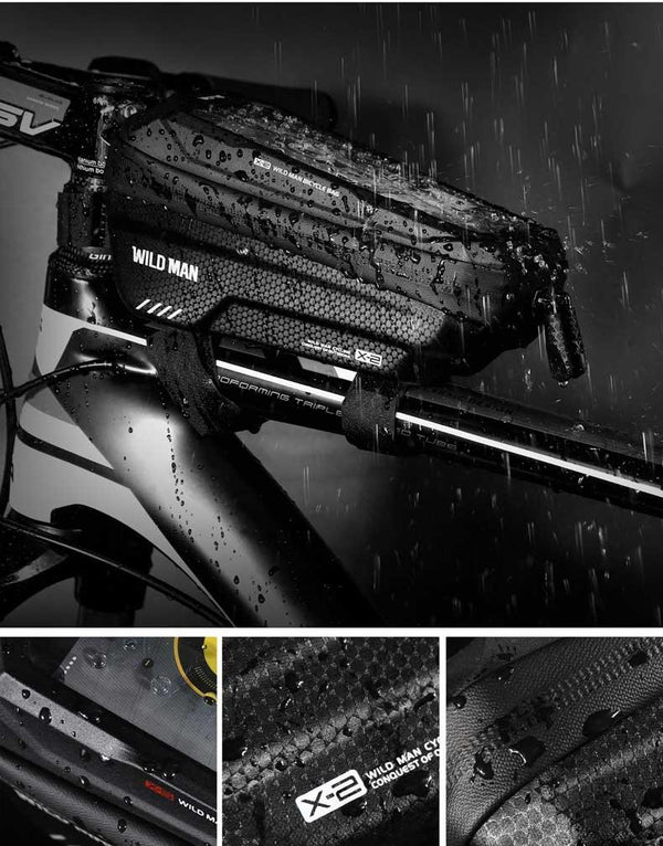Bike Bag Frame Front Top Tube Waterproof Hard Shell Cycling Bag Touch Screen Phone Case Bicycle Accessories Bike Phone Mount Bag Cycling Waterproof Front Frame Top Tube Handlebar Bag With Touch Screen Holder Case