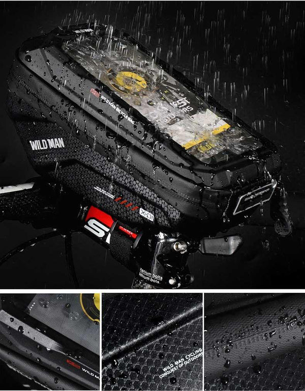 Bike Bag Frame Front Top Tube Waterproof Hard Shell Cycling Bag Touch Screen Phone Case Bicycle Accessories Bike Phone Mount Bag Cycling Waterproof Front Frame Top Tube Handlebar Bag With Touch Screen Holder Case