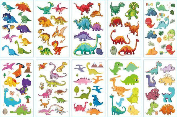 10pcs Dinosaur Sticker Temporary Tatoo Waterproof Colorful Elegant Children Tattoos