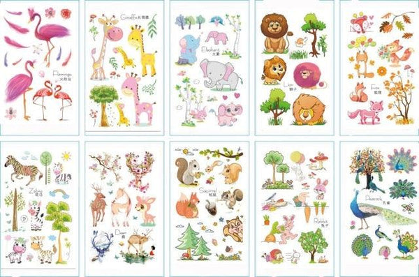 10pcs Dinosaur Sticker Temporary Tatoo Waterproof Colorful Elegant Children Tattoos