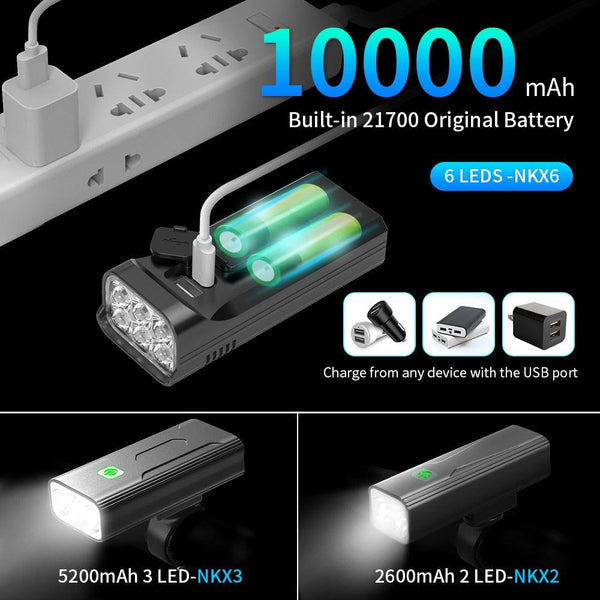 Bike Light Rainproof USB Rechargeable LED Bicycle Light Super Bright Flashlight Rechargeable Bicycle Light Bicycle Front Headlight LED Bike Headlight 3 Light Mode Fits All Bicycles Mountain Road
