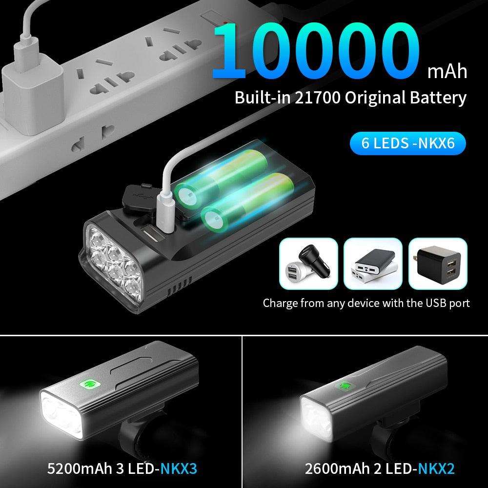 Bike Light Rainproof USB Rechargeable LED Bicycle Light Super Bright Flashlight Rechargeable Bicycle Light Bicycle Front Headlight LED Bike Headlight 3 Light Mode Fits All Bicycles Mountain Road