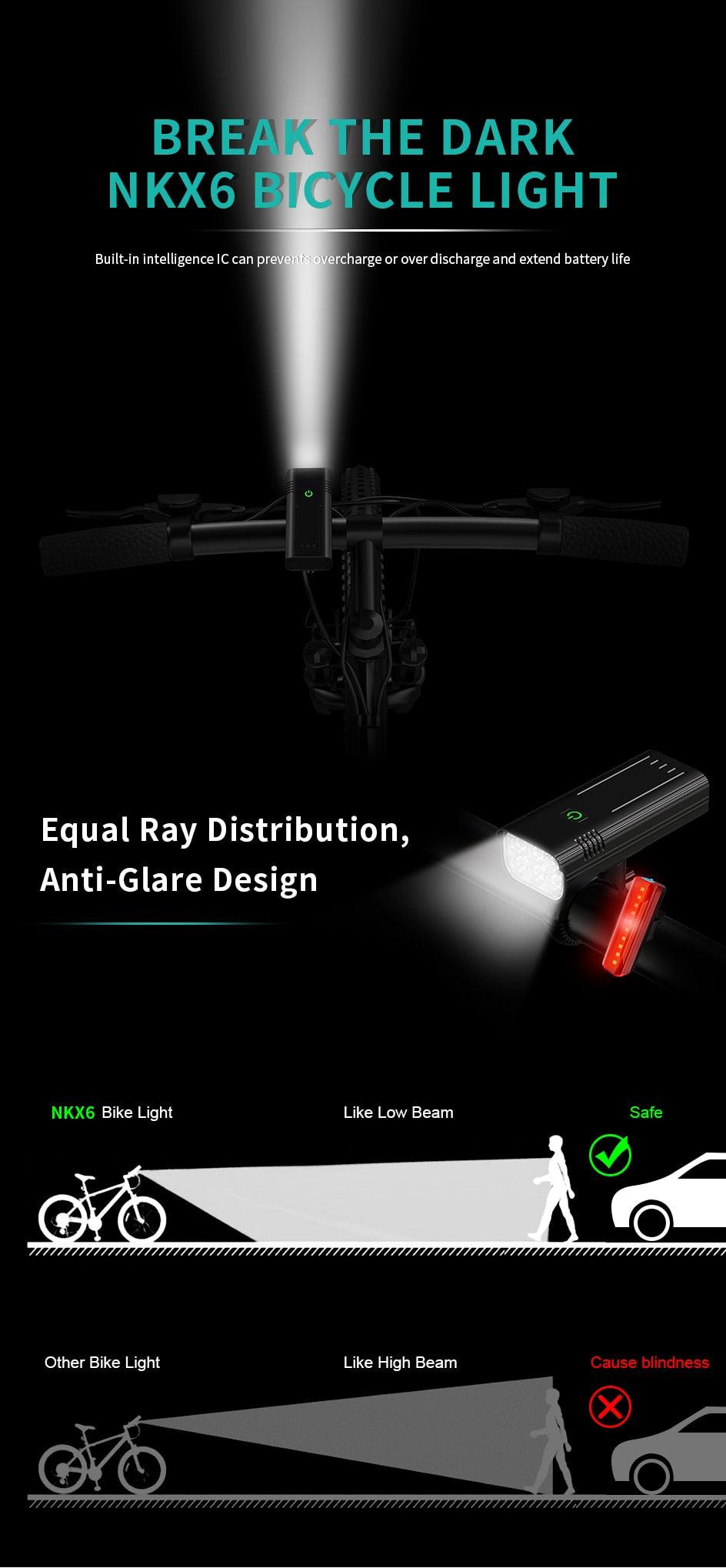 Bike Light Rainproof USB Rechargeable LED Bicycle Light Super Bright Flashlight Rechargeable Bicycle Light Bicycle Front Headlight LED Bike Headlight 3 Light Mode Fits All Bicycles Mountain Road