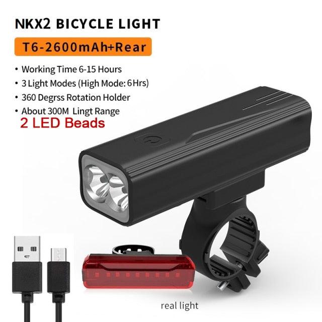 Bike Light Rainproof USB Rechargeable LED Bicycle Light Super Bright Flashlight Rechargeable Bicycle Light Bicycle Front Headlight LED Bike Headlight 3 Light Mode Fits All Bicycles Mountain Road