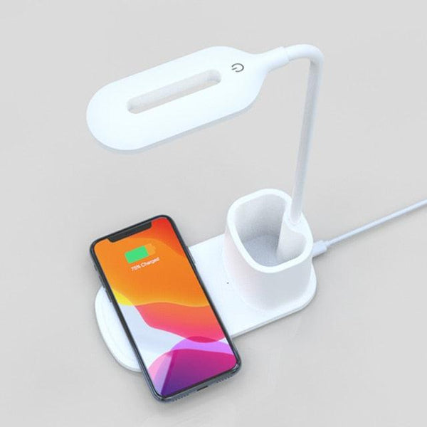 Touch Dimmable LED Desk Lamp 10W Wireless Charging/USB  Charging Table Light for Children Kids Reading Study Bedside Bedroom Decorative Table Lamp Cute Study Lamps for Bedroom Décor