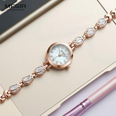 Charming Women Fashion Crystal Watch Elegant Shape Bracelet Strap Luxury Design Quartz Waterproof Womens Wrist Watch