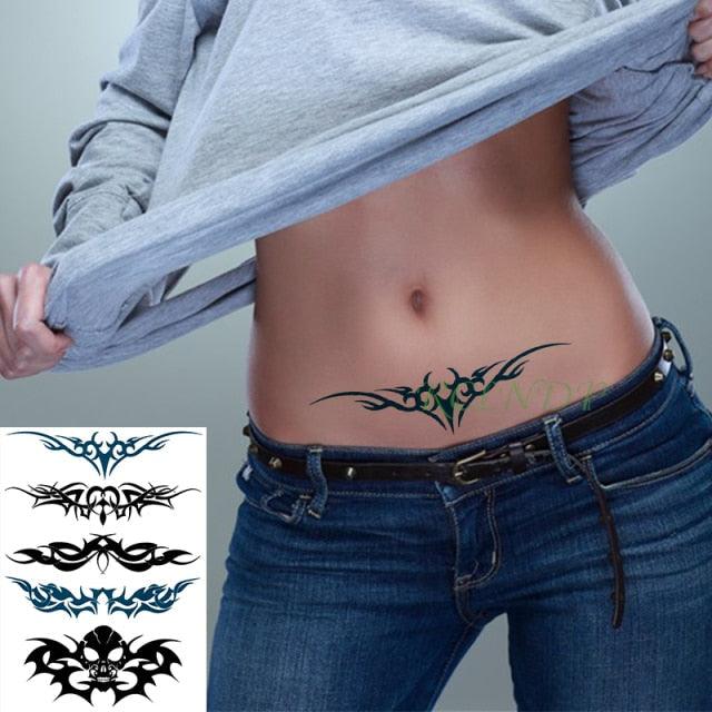 57 Sheets Temporary Tattoo Stickers Set Waterproof Temporary Tattoo Waist Arm Modern Stylish Big Black Tattoos For Womens Mens
