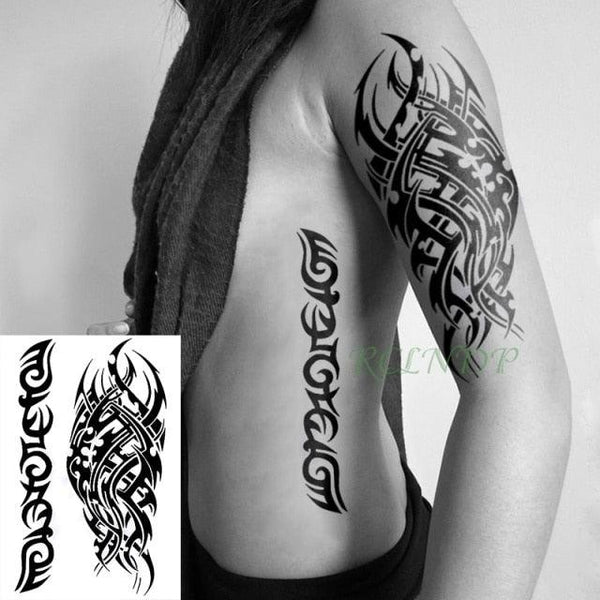 57 Sheets Temporary Tattoo Stickers Set Waterproof Temporary Tattoo Waist Arm Modern Stylish Big Black Tattoos For Womens Mens