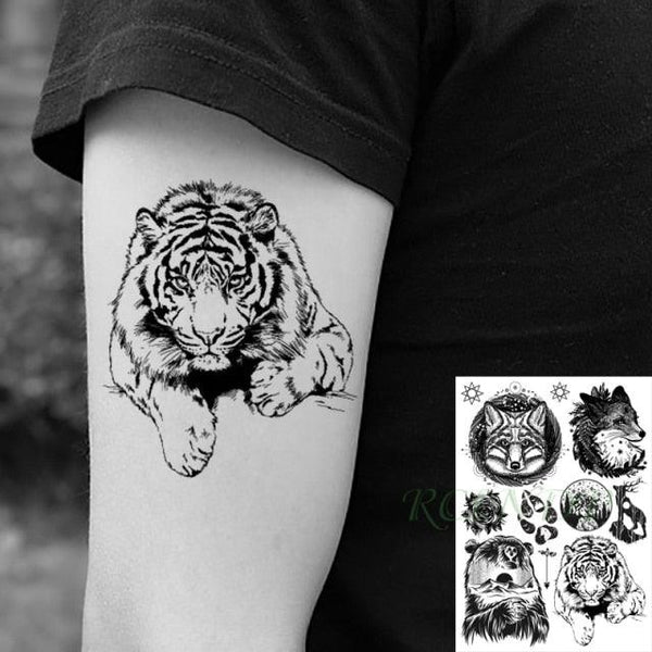 57 Sheets Temporary Tattoo Stickers Set Waterproof Temporary Tattoo Waist Arm Modern Stylish Big Black Tattoos For Womens Mens