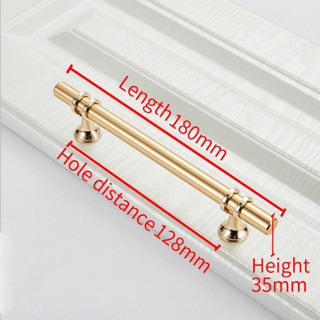 Aluminum Alloy Black Gold Door Handle Wardrobe Kitchen Cabinet Drawer Solid Handle Furniture Handle European Modern Hardware Modern Furniture Cupboard Door Drawer Handles