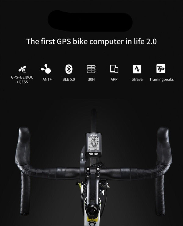 Bike Wireless Stopwatch GPS Bicycle Computer IPX6 Waterproof Cycling Speedometer With ANT+ Bluetooth Bike Speedometer and Odometer Rechargeable Cycling Computer MTB Tracker With LCD Automatic Backlight Display