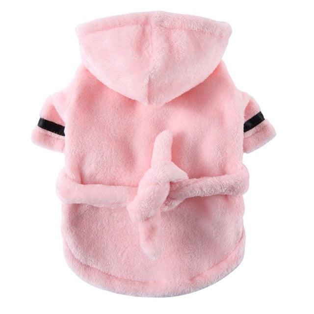 Luxury Soft Pet Dog Puppy Hooded Bathrobe