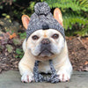 Autumn Winter Warm Knitted Pet Hats With Fluffy Ball - Gray / S