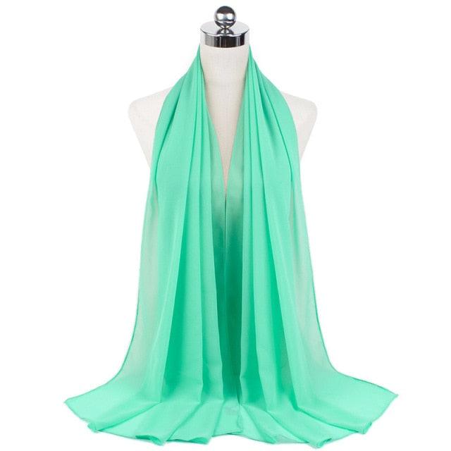 Luxury Fashion Long Soft Solid Chiffon Scarf Head Wrap Echarpe Shawl Lightweight Headscarf Instant Ready To Wear Elegant Hijab Scarf Wrap Muslim Shawl Islamic Hijabs Arab Wrap Head Scarves For Women