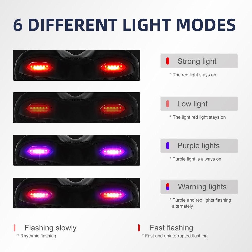 Road Bike Saddle Bicycle Seat With Warning Taillight USB Charging Mountain Cycling Racing PU Breathable Soft Seat Cushion Comfortable Bicycle Seat With Central Relief Zone Ergonomics Design Exercise Bike Seat