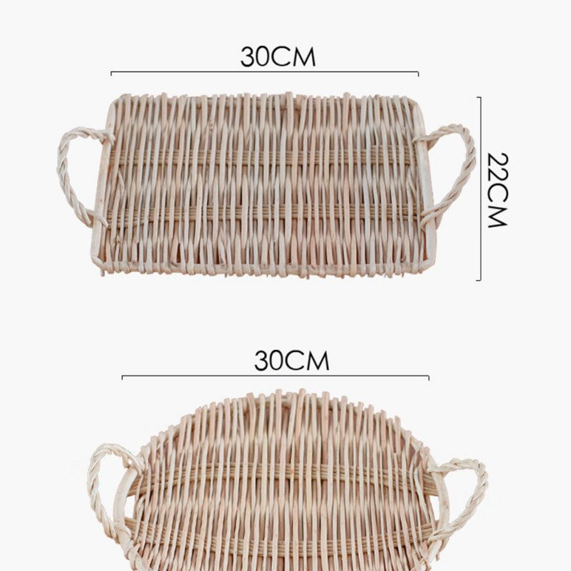 Slate Wicker Rattan Tray