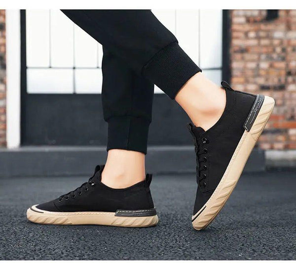 Canvas Men's Comfortable All-match Sneakers Breathable Cloth Casual Sports Flats Men Lightweight Outdoor Walking Sneakers Modern Design