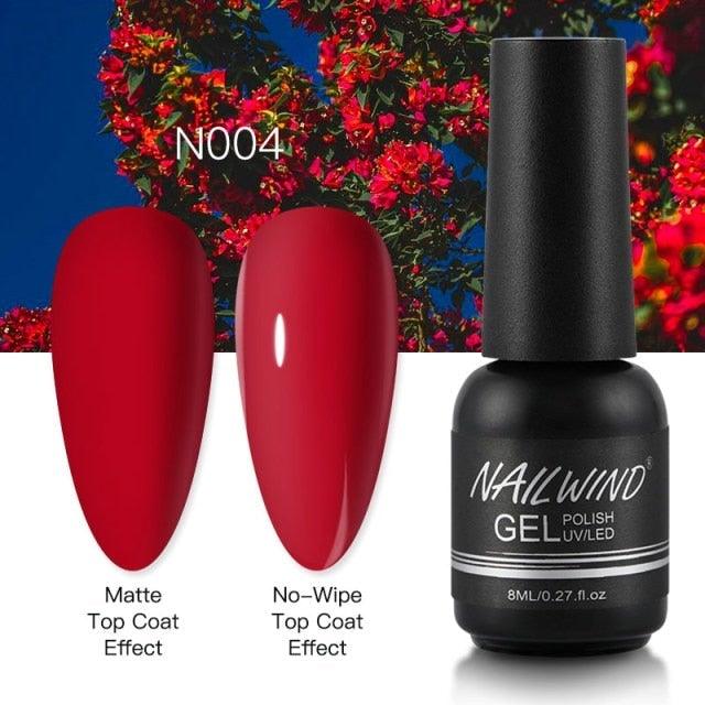 NEW TREND Modern fashion Red Gel Nail Polish For Nails  Permanent UV LED 8ml Matte Glossy High Quality Fashion Design For Women and Ladies