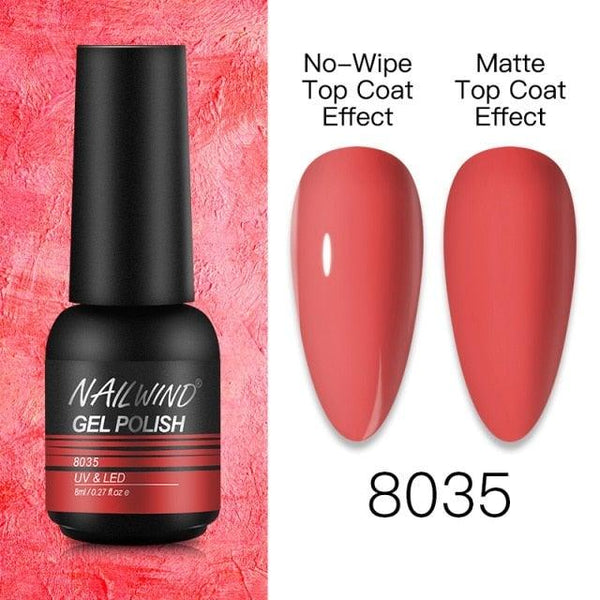 NEW TREND Modern fashion Red Gel Nail Polish For Nails  Permanent UV LED 8ml Matte Glossy High Quality Fashion Design For Women and Ladies