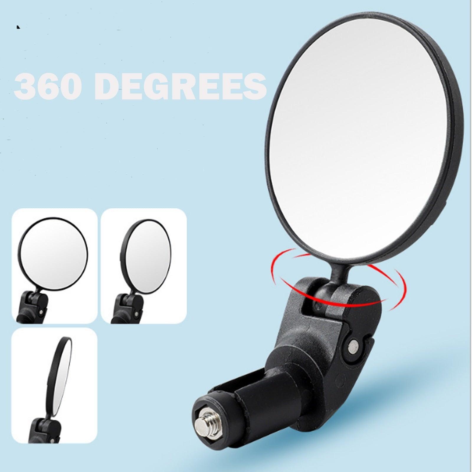 Adjustable 360 Rotation Bike Rearview Mirror Safety Cycling Wide Angle Rear View Bicycle Handlebar Mirrors For 18-22MM Grips Bike Mirror Bicycle Handlebar Rearview Mirrors HD Safety Rear View Mirror Convex Mirror With 360˚Adjustable