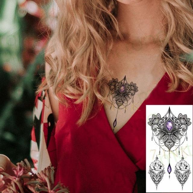 3D Butterfly Waterproof Temporary Tattoo Sticker Snake Flowers Elegant Small Popular Tattoo For Womens Mens