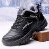 Winter Womens Mens Boots Shoes Plush Warm Sneakers Outdoor Waterproof Ankle Snow Boots Casual Leather Hiking Boots Outdoor Trekking Boot Mid Hiker Boot For Mens - Black / 36