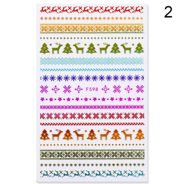 3D Nail Stickers Decals Snowflakes Elk Bear Christmas Xmas Transfer Stickers Nail Art Self-Adhesive Decals Decoration  Nail Art Stickers Decals Christmas Snowflake Bronzing Christmas Slider Nail Art 3D Decals Decoration