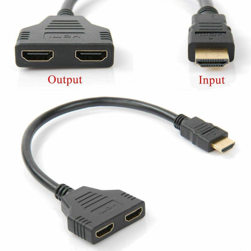 1PC HDMI Splitter 1080P HDMI Male To Double Female Adapter Cable 1 In 2 Out HDMI Converter HDMI Splitter Adapter Cable For HDTV HD LED LCD